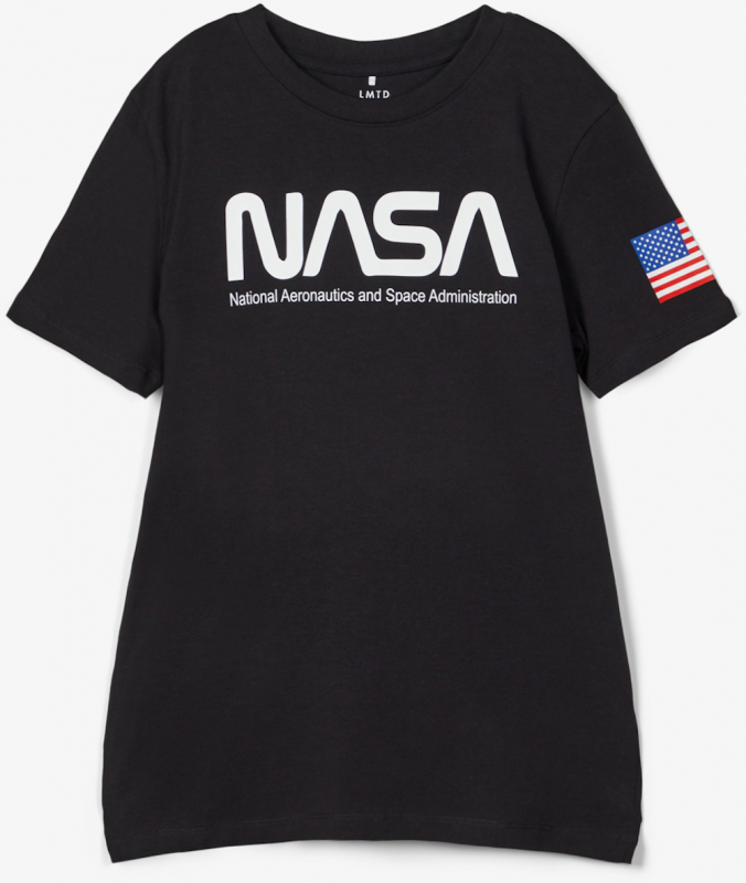 name 134/140 Logo NASA mit T-Shirt Kinder it nlmNASA Schwarz Gr.