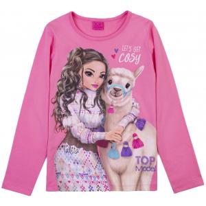 Top Model Mädchen Langarmshirt mit Talita & Lama Cosy 75022 in rosa