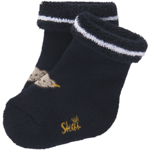 Steiff Vollfrottee Baby Socken mit Bär in dunkelblau